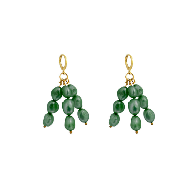 Dark Green freshwater pearl earrings | by Ifemi Jewels