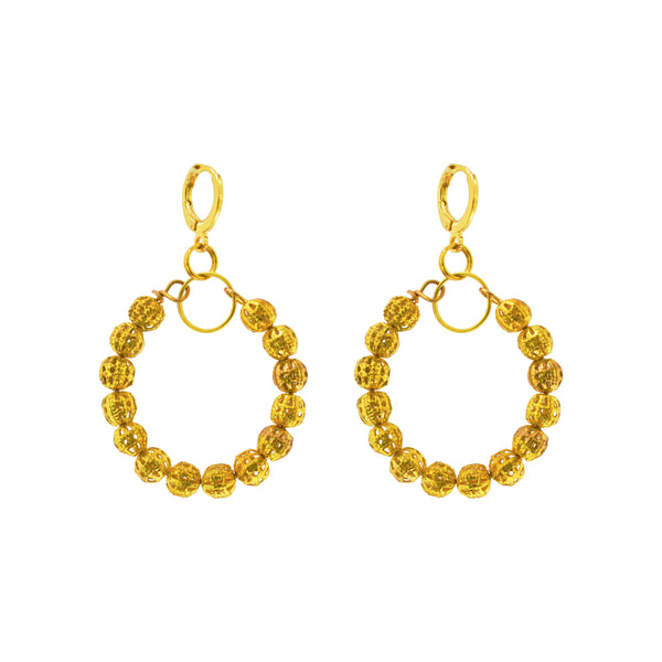 Filigree Bead Loop Earrings, Minimalist Modern Earrings, Delicate Filigree Hoops | by lovedbynlanla