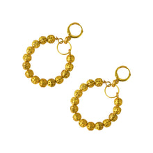 Load image into Gallery viewer, Filigree Bead Loop Earrings, Minimalist Modern Earrings, Delicate Filigree Hoops | by lovedbynlanla
