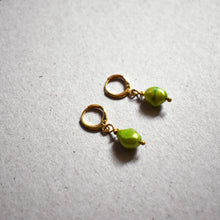 Load image into Gallery viewer, Green freshwater pearl earrings | by Ifemi Jewels