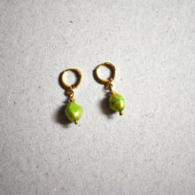 Load image into Gallery viewer, Green freshwater pearl earrings | by Ifemi Jewels