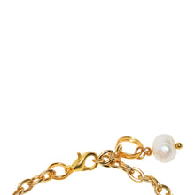 Load image into Gallery viewer, Pearl adjustable bracelet or anklet on gold plated chain | by Ifemi Jewels