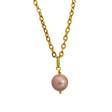 Load image into Gallery viewer, Pink freshwater pearl pendant necklace | by Ifemi Jewels
