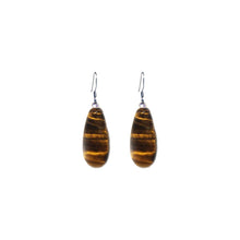 Load image into Gallery viewer, Tiger Eye Sterling Silver Earrings, Tiger Eye Teardrops, Tiger Eye Drop Earrings, Gemstone Earrings | by nlanlaVictory