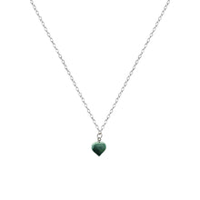 Load image into Gallery viewer, Chrysoprase Jade necklace Heart Gemstone Necklace, Jade Pendant Necklace, Chrysoprase Jade Sterling Silver Necklace | by nlanlaVictory