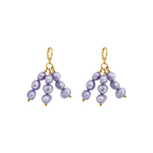 Load image into Gallery viewer, Lilac purple freshwater pearl earrings | by Ifemi Jewels