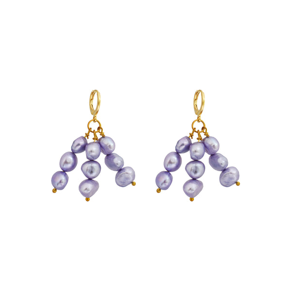 Lilac purple freshwater pearl earrings | by Ifemi Jewels