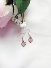 Load image into Gallery viewer, Candy Striped Hearts Earrings, Playing Cards inspired Queen of Hearts | by lovedbynlanla