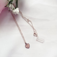 Load image into Gallery viewer, Candy Striped Heart Necklace, Playing Cards inspired Queen of Hearts | by lovedbynlanla