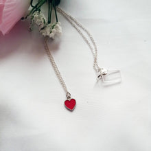 Load image into Gallery viewer, Classic Red Heart Necklace, Playing Cards inspired Queen of Hearts | by lovedbynlanla