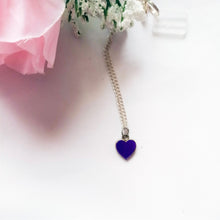 Load image into Gallery viewer, Purple Wisdom Heart Necklace, Playing Cards inspired Queen of Hearts | by lovedbynlanla