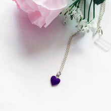 Load image into Gallery viewer, Purple Wisdom Heart Necklace, Playing Cards inspired Queen of Hearts | by lovedbynlanla