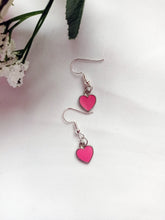 Load image into Gallery viewer, Rose Pink Hearts Earrings, Playing Cards inspired Queen of Hearts | by lovedbynlanla