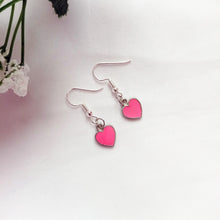 Load image into Gallery viewer, Rose Pink Hearts Earrings, Playing Cards inspired Queen of Hearts | by lovedbynlanla