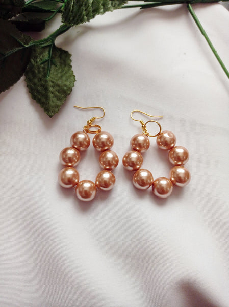 Bronze Glass Pearl Earrings, Glass Pearl Jewelry, Unique Earrings | by lovedbynlanla