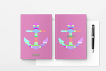 Load image into Gallery viewer, Travel Notebooks for Kids, Set of 3 A6 Size Journals, Safe (Anchor), Hot Air Balloon, Fly With Me! Pink Yellow Green Notebooks | by Victory In Wellness