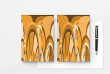 Load image into Gallery viewer, Orange Favour Notebook, Orange Abstract Print Notebook | by Victory In Wellness
