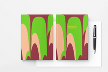 Load image into Gallery viewer, Green Peach Maroon Red Abstract Design Notebook | by Victory In Wellness
