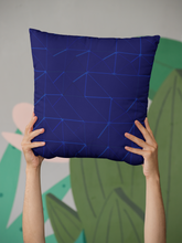 Load image into Gallery viewer, Dark Blue Minimalist Cushion Cover without filler | by Victory In Wellness
