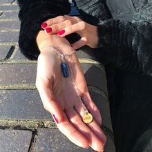 Load image into Gallery viewer, Black Onyx Bracelet, Gemstone Bracelet, Sterling Silver Bracelet | by nlanlaVictory