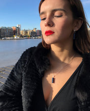 Load image into Gallery viewer, Onyx Stud Earrings, Gemstone Earrings, Sterling Silver Stud Earrings | by nlanlaVictory