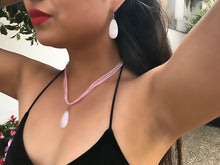 Load image into Gallery viewer, Rose Quartz Sterling Silver Earrings, Rose Quartz Earrings, Rose Quartz Drop Earrings | by nlanlaVictory