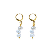Load image into Gallery viewer, Irregular white freshwater pearl earrings | by Ifemi Jewels