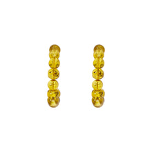 Load image into Gallery viewer, Bold Yellow Earrings, Fun Fashion Accessories, Vibrant Yellow Jewelry, Trendy Hoop Earrings | by lovedbynlanla