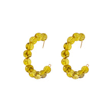 Load image into Gallery viewer, Bold Yellow Earrings, Fun Fashion Accessories, Vibrant Yellow Jewelry, Trendy Hoop Earrings | by lovedbynlanla