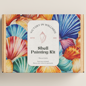 DIY Shell Painting Kit, Ocean-Themed Craft Activity for Adults and Kids, Includes Shells, Acrylic Paints, and Brushes | by Victory In Wellness