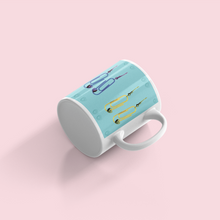 Load image into Gallery viewer, Retro 60&#39;s Paperclip Themed Ceramic Mug, Kitsch Mug | by Victory In Wellness
