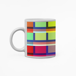 Livin' Colourful Ceramin Mug, Colorful Ceramic Coffee Cup for Home or Office, Vibrant Tile Print Mug  | by Victory In Wellness