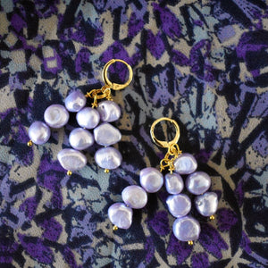 Lilac purple freshwater pearl earrings | by Ifemi Jewels
