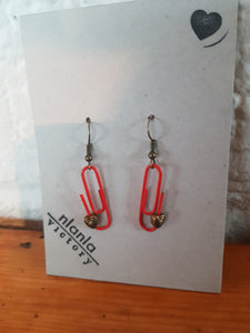 Red Personalised Paperclip Earrings | by lovedbynlanla