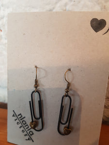 Black Personalised Paperclip Earrings | by lovedbynlanla