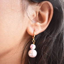 Load image into Gallery viewer, Pink, In my feelings earrings, Huggie Earrings, Pink Statement Earrings, Statement Earrings | by lovedbynlanla

