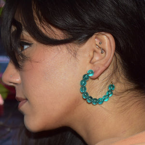 Blue bubblegum hoop earrings, statement accessories, playful earrings | by lovedbynlanla