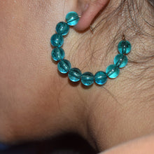 Load image into Gallery viewer, Blue bubblegum hoop earrings, statement accessories, playful earrings | by lovedbynlanla
