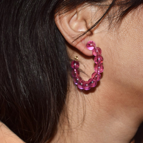 Pink Bubblegum Hoop Earrings, Bubblegum Earrings, Statement Hoop Earrings, Playful Pink Earrings, Pink Hoops | by lovedbynlanla