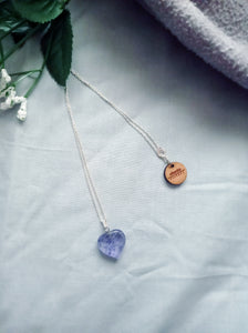 Blue Quartz Necklace, Blueberry Quartz Gemstone, Gemstone Pendant Necklace on 925 Sterling Silver
