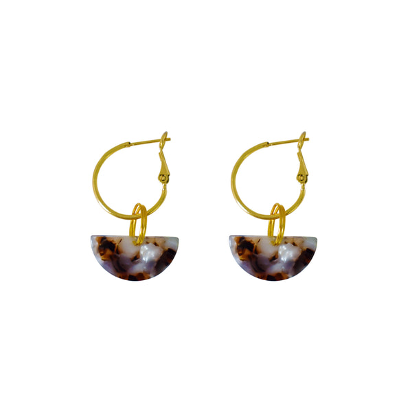 Black Semi Circle Acrylic Hoop earrings | by Ifemi Jewels