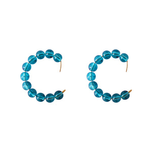 Blue bubblegum hoop earrings, statement accessories, playful earrings | by lovedbynlanla