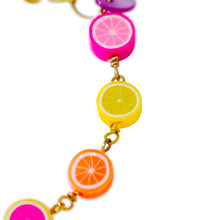 Load image into Gallery viewer, Citrus Bracelet, Lemon Orange Pink Grapefruit Charm Bracelet, Beaded Bracelet | by Ifemi Jewels
