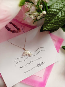 Dolphin necklace on 18 inch Sterling Silver Chain, Be Smarter Than A Dolphin Message, Personalised Gift, Affirmation Necklace, Affirmation Gift, Unique Gift Idea | by nlanlaVictory