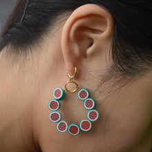 Load image into Gallery viewer, Watermelon hoop earrings | by Ifemi Jewels
