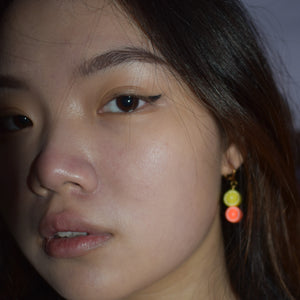 Lemon Yellow Orange huggie earrings | by Ifemi Jewels