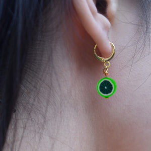 Green Melon fruit huggie earrings | by Ifemi Jewels