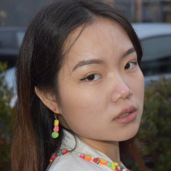 Mismatched Fruit Huggie Earrings | by Ifemi Jewels
