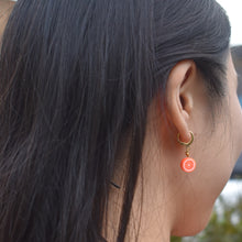 Load image into Gallery viewer, Orange Huggie Earrings | by Ifemi Jewels
