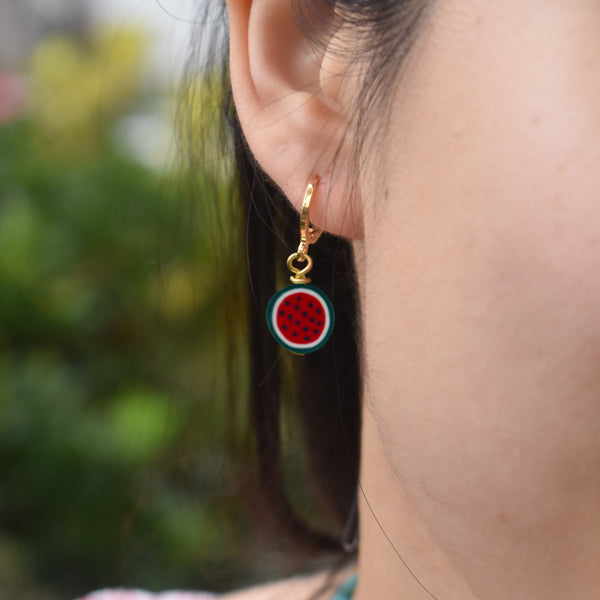 Watermelon huggie earrings | by Ifemi Jewels